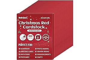 25 Sheets Christmas Red Cardstock - 8.5'' x 11'' 92lb Red Card Stock Printer Paper