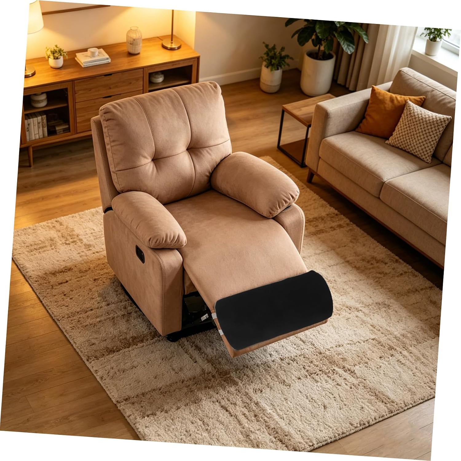 CHILDWEET Recliner Chair Leg Rest Cushion Half-Round Pillow with Slow Rebound Sponge and Lint Material Ergonomic Hold Multipurpose Accessory for Sleeping and Travel 21.3x10x3.5 Inches