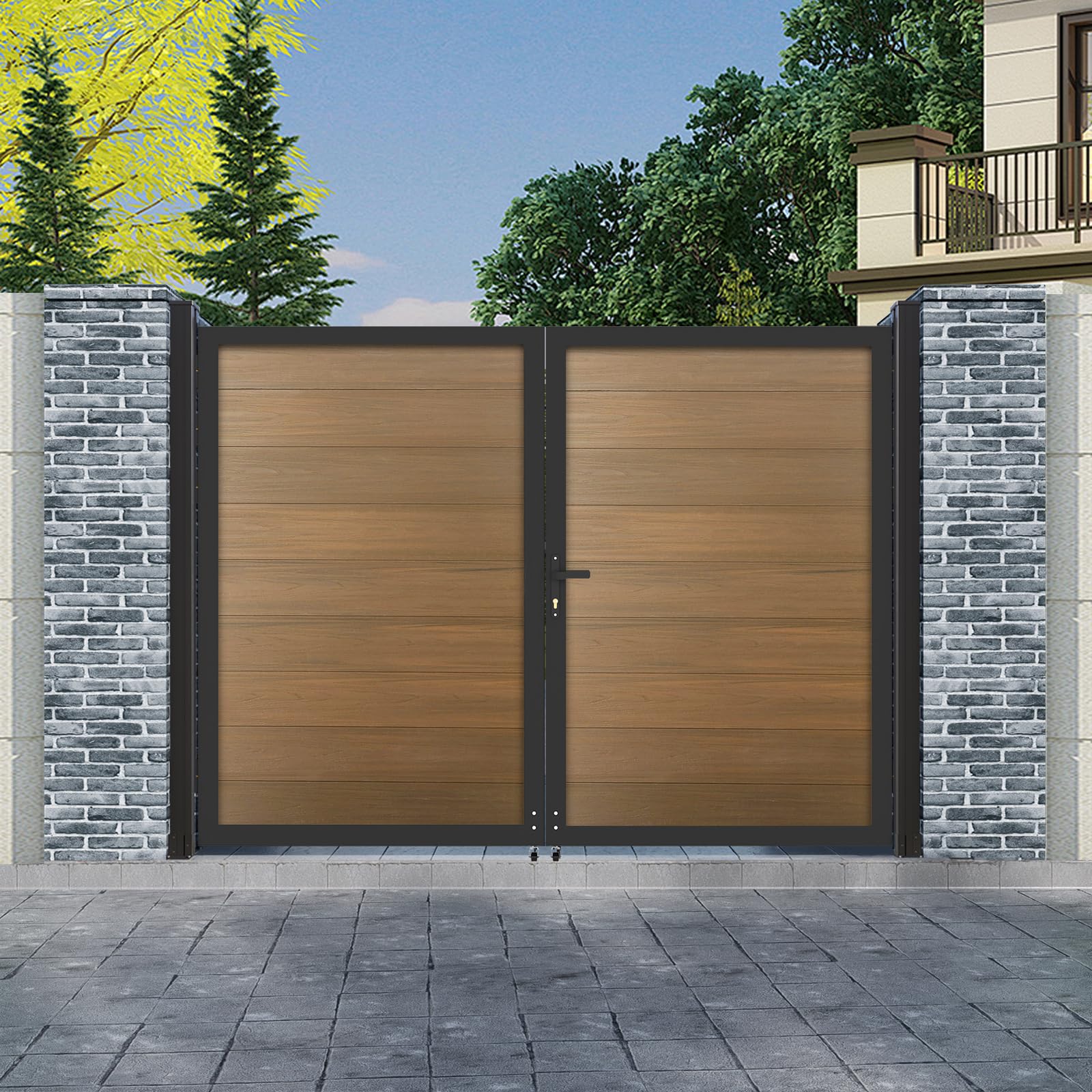 Amazon.com : Mondaria 6ft(H)*8ft(W) Wood Plastic Composite Gate