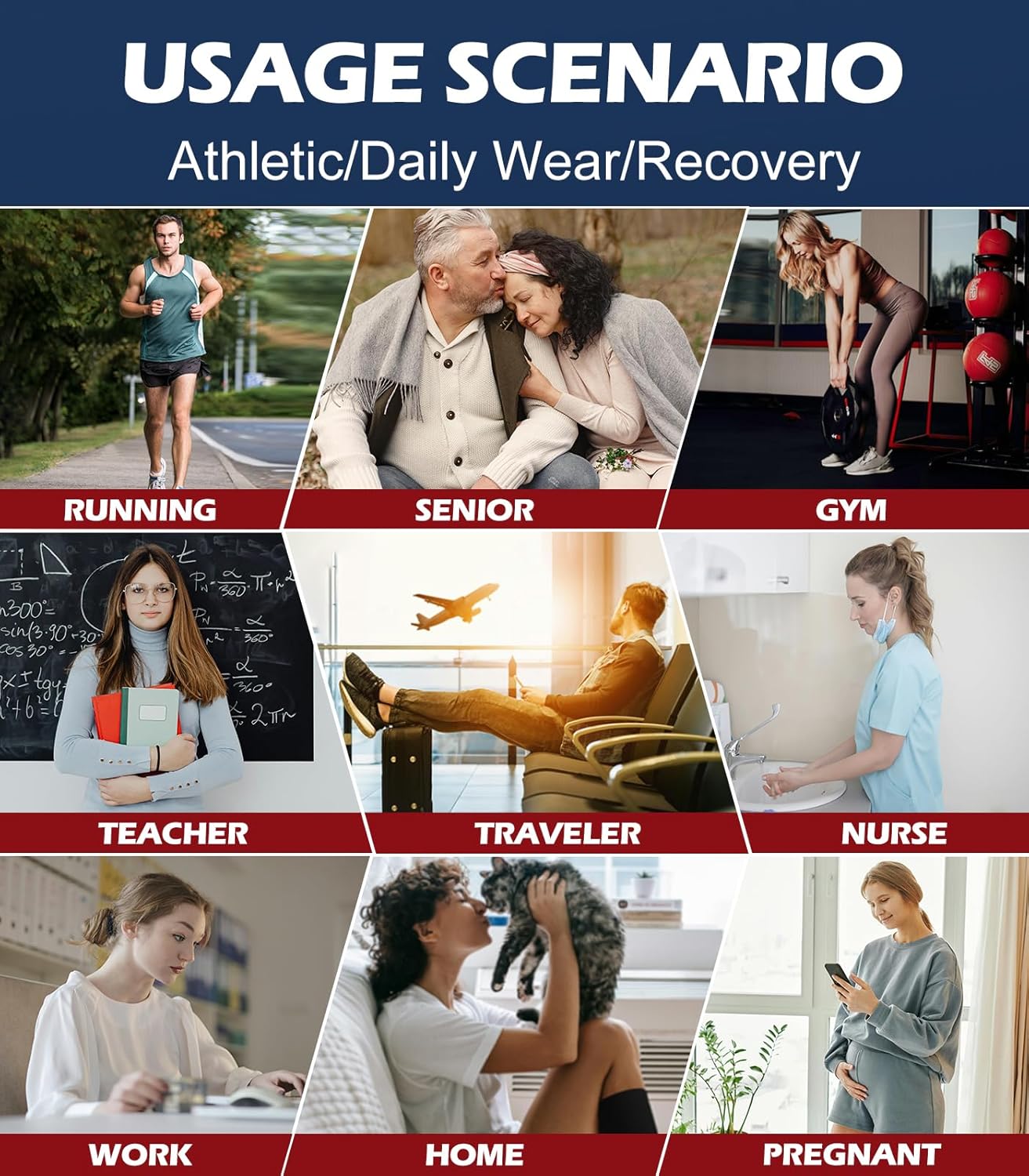 Breslatte Compression Socks for Women Men 15-20 mmHg Circulation Knee High Athletic Support Socks Running Travel Nurse - Image 5