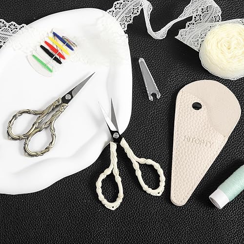 Miniatura 6 de Tijeras de Bordado Vintage Pequeñas con Detalle de Cubierta, Tijeras Mini para Costura, Enhebrado, Manualidades, DIY, Uso Doméstico y de Viaje