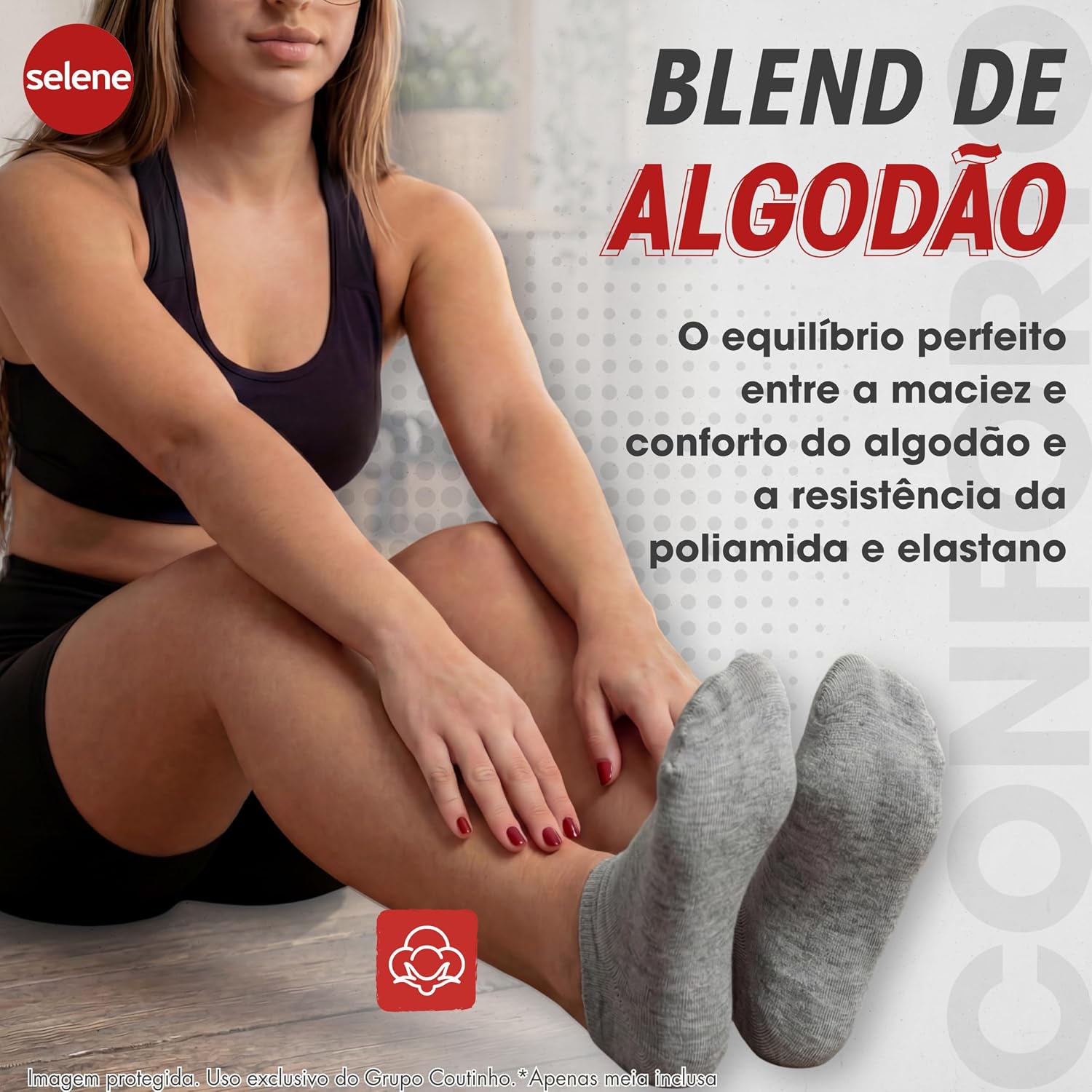 Kit 10 Pares Meia Soquete Invisível Respirável Basic Selene Kit 10 Pares Meia Soquete Invisível Respirável Basic Selene
