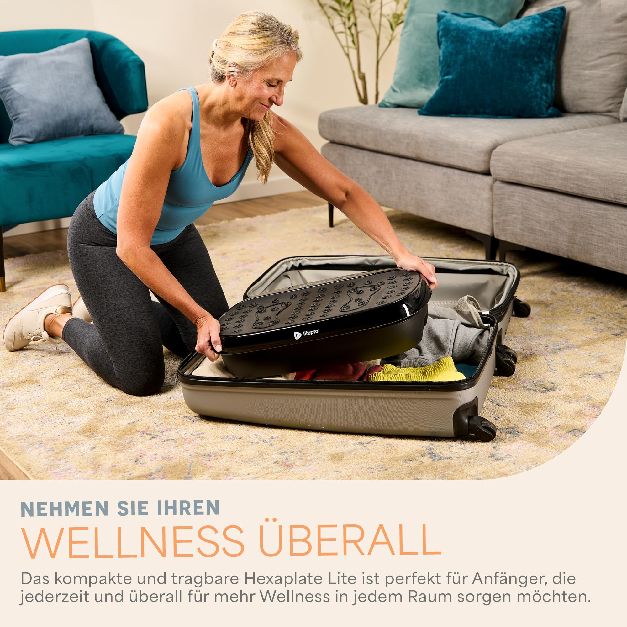 LifePro Vibrationsplatten-Trainingsgerät – Hexaplate für Lymphdrainage und Gewichtsabnahme – mit LED-Anzeige, Fernbedienung und leisem Motor