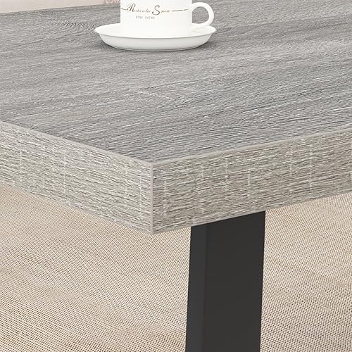 Miniatura 6 de HSH Mesa auxiliar industrial, moderna mesa central minimalista, mesa rectangular de madera para sala de estar para espacios pequeños, mesa de té de