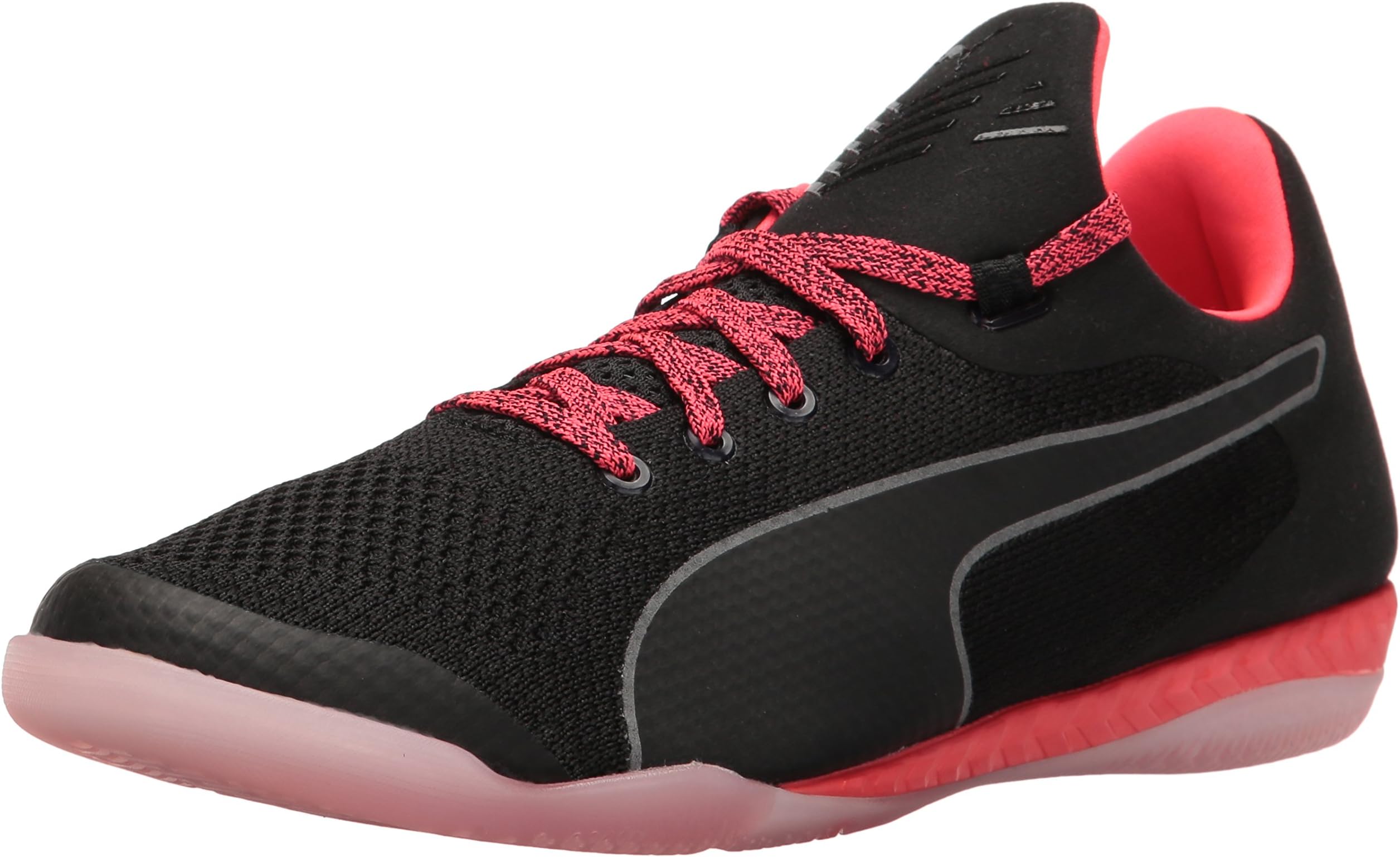 PUMA Men's 365 Evoknit Ignite Ct Futsal-Shoe, Black White/Bright Plasma, 12 M US