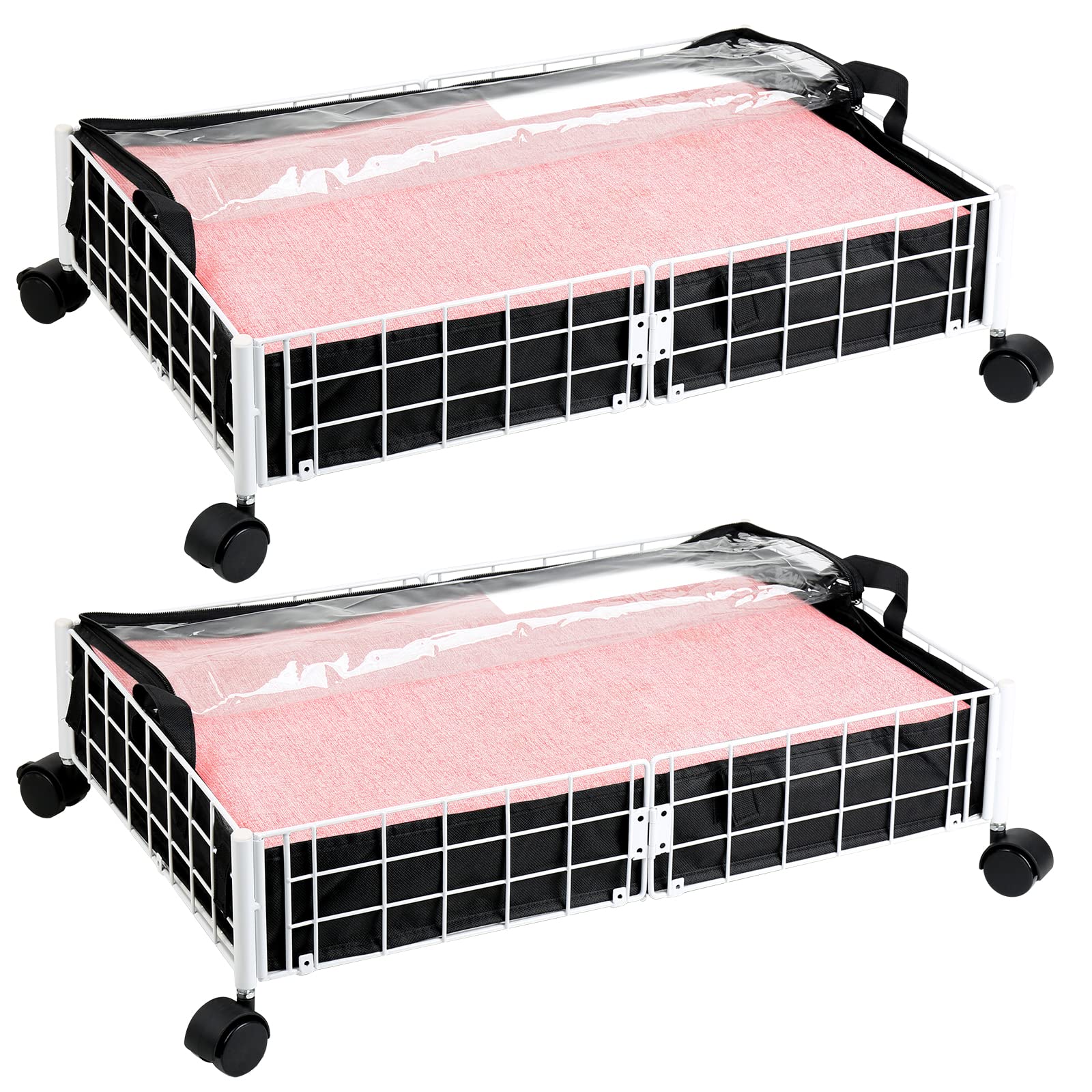 Photo 1 of Under Bed Storage with Wheels,Under Bed Storage Containers,Underbed Storage Containers,Under Bed Shoe Storage Organizer Drawer,Under the Bed Storage Containers for Bedroom Clothes Shoes Blankets -2PC