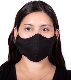 Headmost Comfymax Low Profile 2 Layer Fabric Facemask: Water Repellent, Washable & Breathable Face Mask (Black)