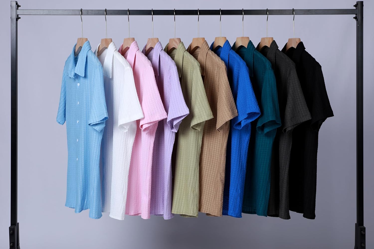 JEMITOP Men's Knit Shirt Summer Casual Short Sleeve Button Down Shirt for Beach Vacation - Image 6