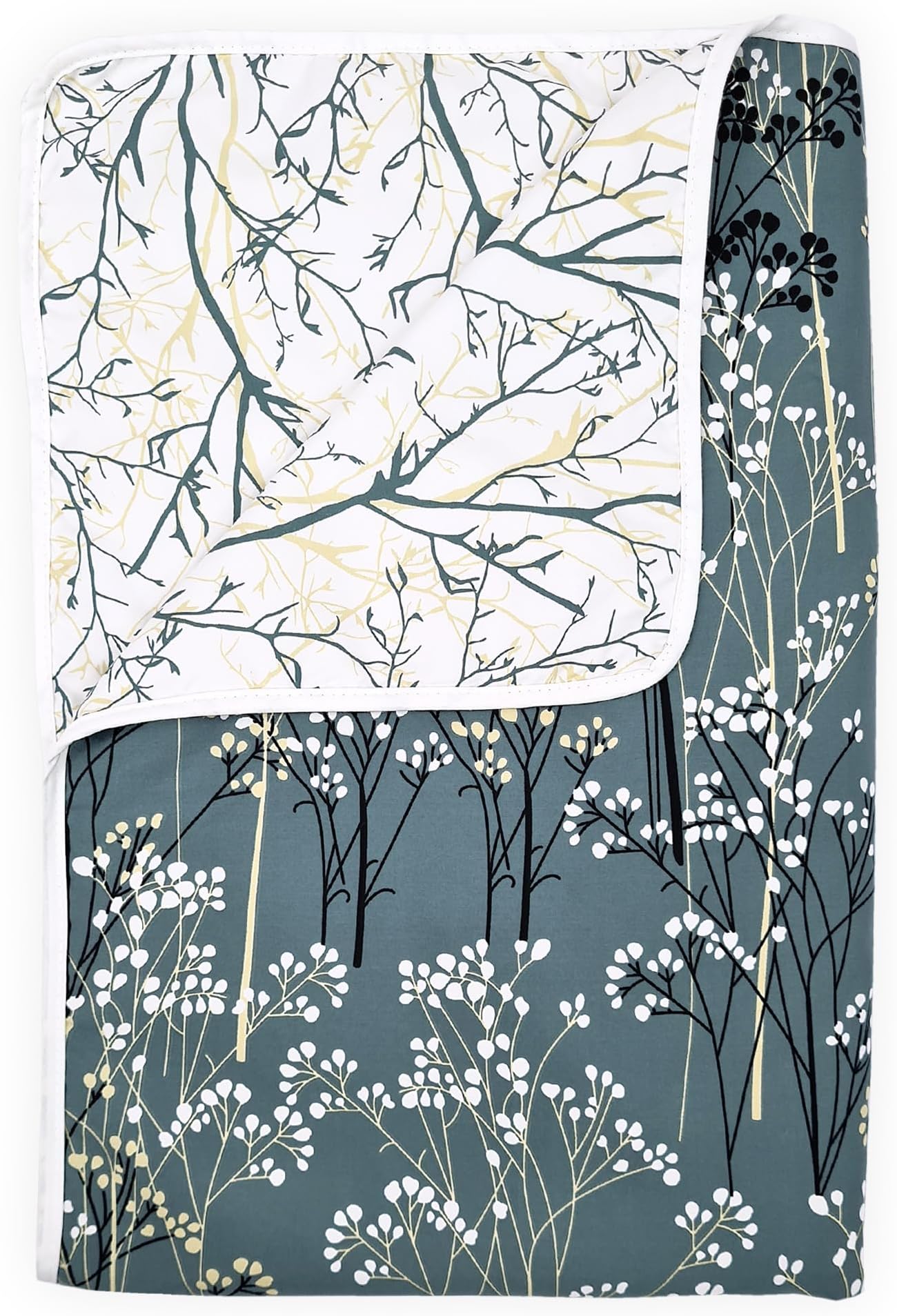 Divine Casa Microfiber Floral Single Dohar | 120 GSM | Soft & Lightweight Throw Blanket | Cozy & Breathable | All-Season Comfort | 210 x 140 CM, Grey & White
