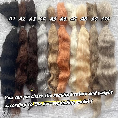 Miniatura 2 de Mohair para hacer pelucas de muñeca, cabello rizado mohair DIY para muñeca peluca de repuesto hecha a mano, materiales para manualidades (A1-0.71 oz)