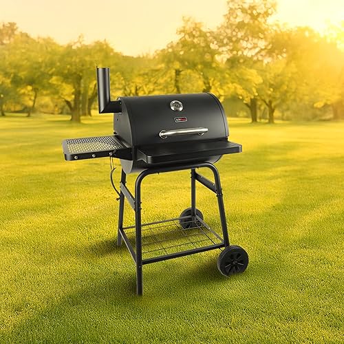 Miniatura 6 de Grill Boss - Parrilla de barril de carbón de 23 pulgadas con rejilla ajustable, gran área de cocción, color negro