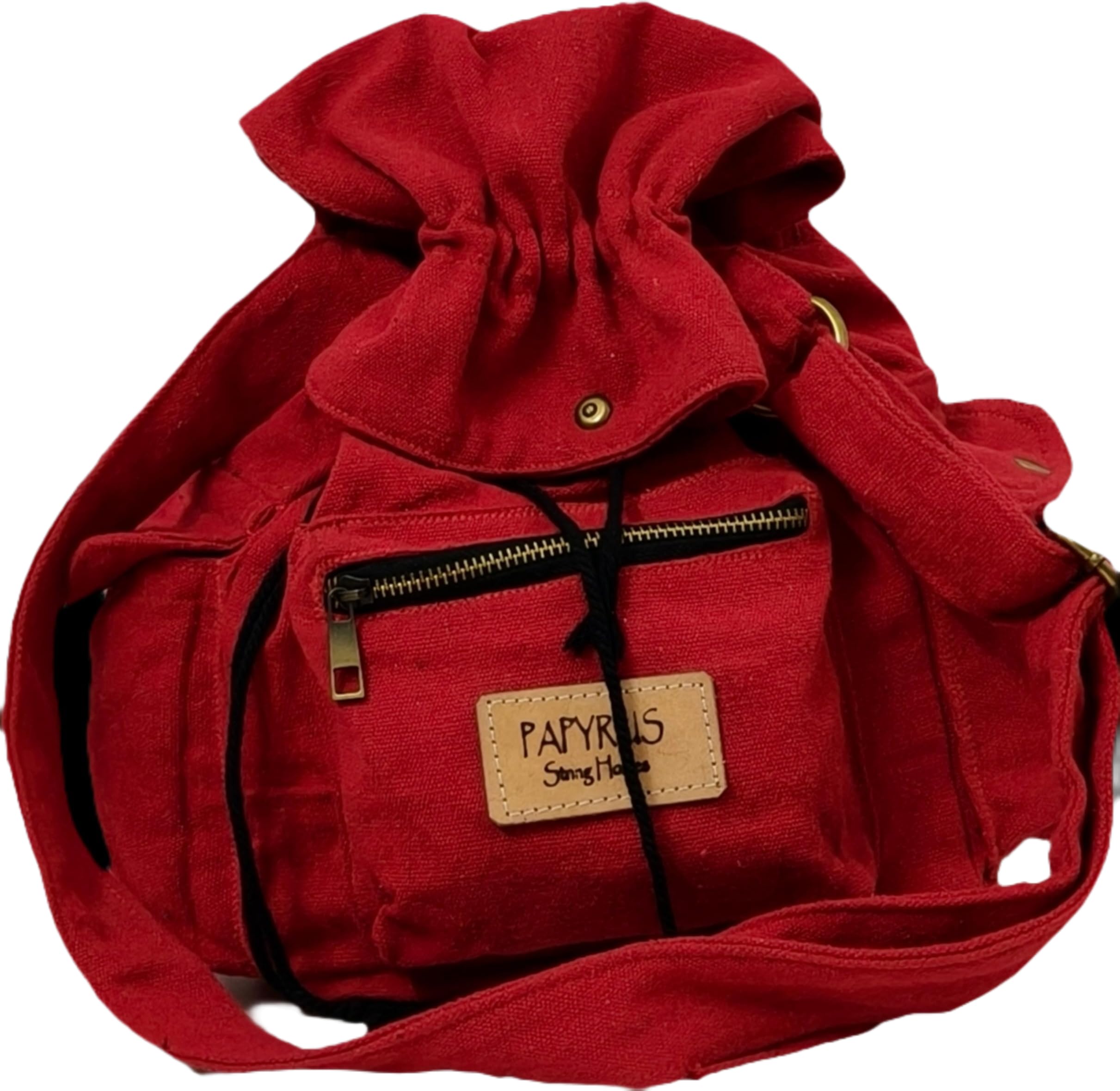 Papyrus Strong Homes Canvas Drawstring Sling Bag, Casual Shoulder Bag with Zipper Pocket and adjustable handle-image-10