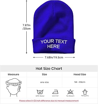 Customized Embroidered Beanie for Men Women Personalized Name Text Design Your Own Knitted Hat