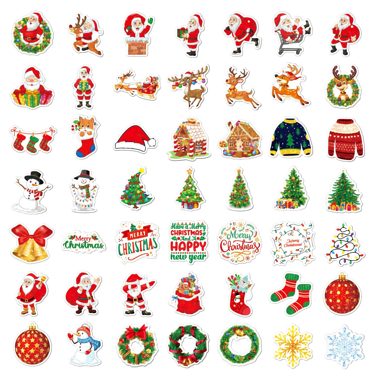 CAREOR 100Pcs Christmas Stickers - Image 3