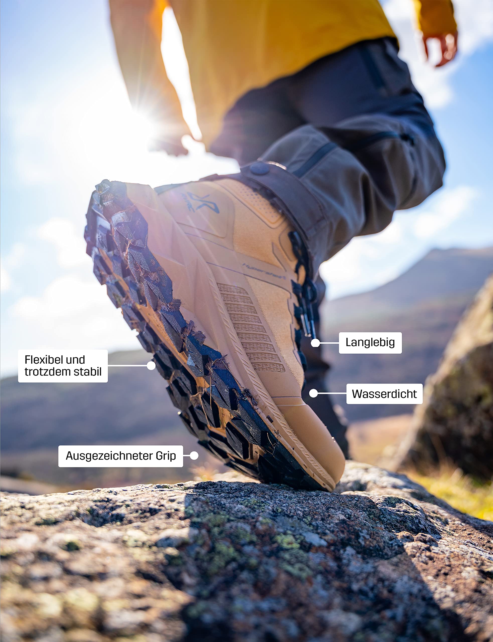 RevolutionRace Herren Phantom Trail Mid Waterproof Hiking Boots, Wasserdicht Wanderschuhe Herren für alle Outdoor-Aktivitäten