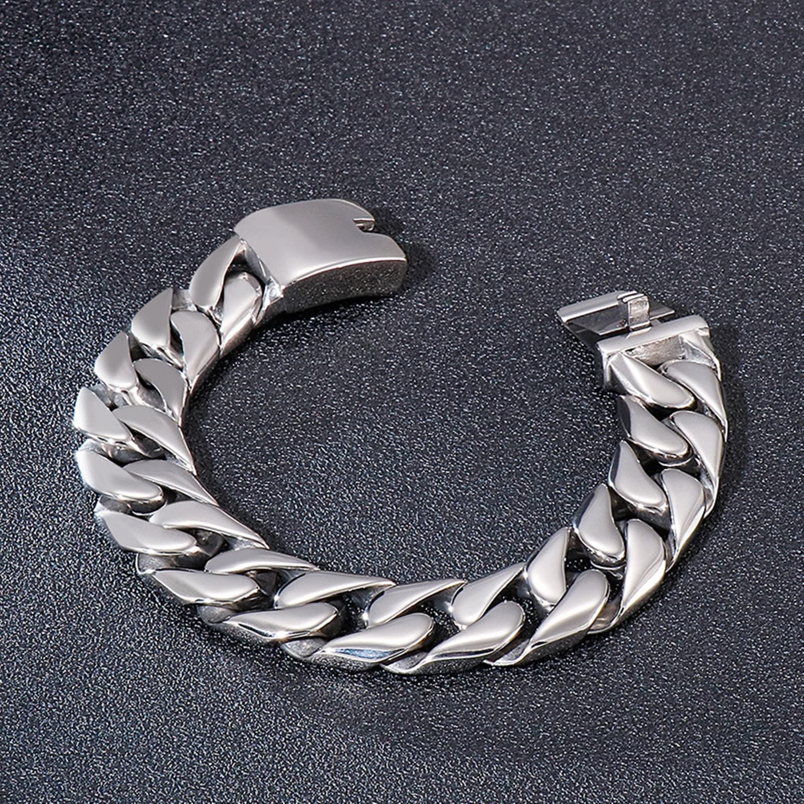 Herren Herren Personalisiert Armband in Edelstahl, Cuban Glieder Link Panzerkette Wickelarmband Unisex Kette personalisiert Klassische, Geschenk für Ihn