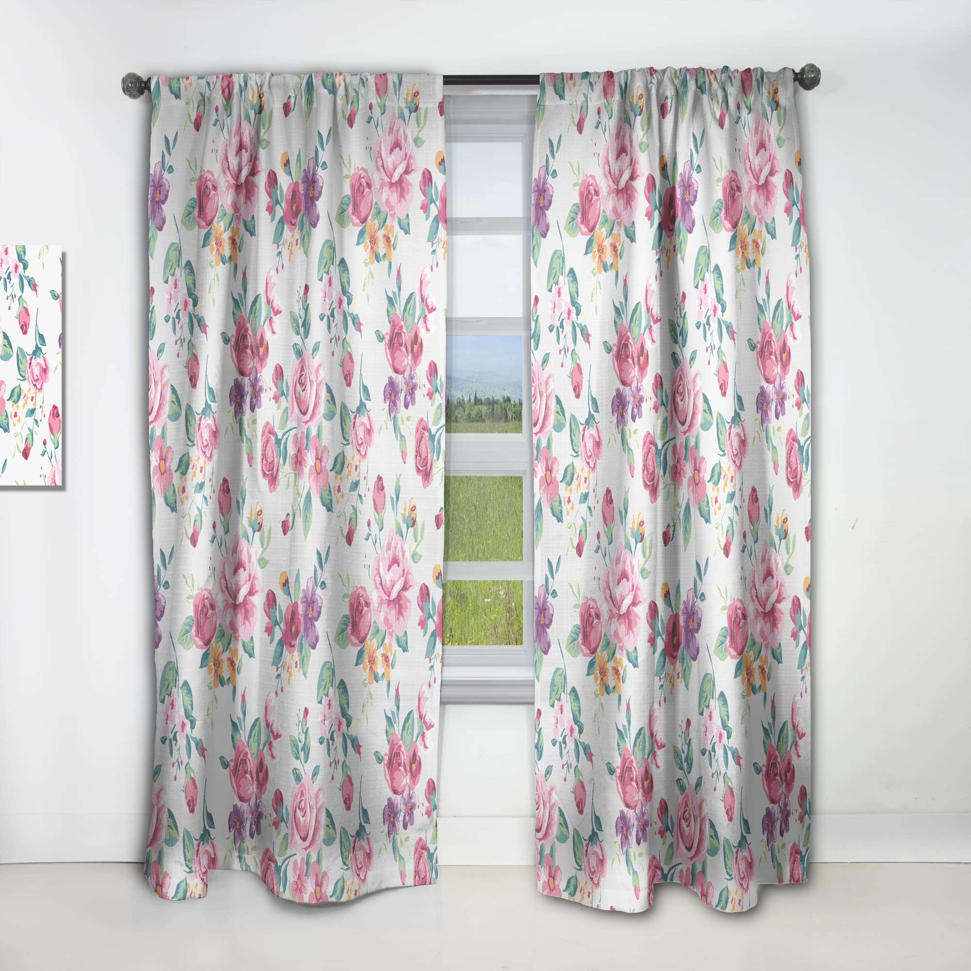 Rideaux à motif floral jaune de qualité supérieure avec finitions soignées pour grand salon