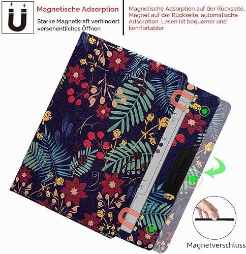 GOVTVA Étui double support pour tablette Onyx Boox Go 7 / Boox Tablet Go Color 7 (Gen II/Gen I 2025/2024) / Boox Page Cover avec porte-stylo élastique, mise en veille et réveil automatiques avec - 6