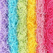 300g Multicolor Shredded Paper for Gifts 6 Colors Soft Tissue Paper for Filling Gift Boxes, Raffia Paper with 1 Greeting Card for Gift Boxes, Gift Baskets