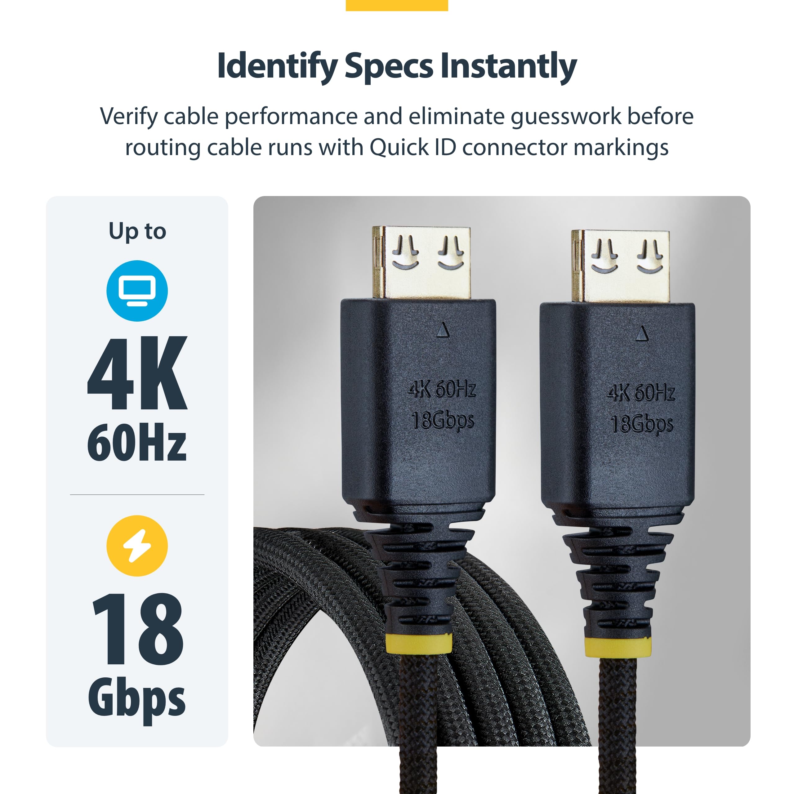 StarTech Cavo HDMI ad alta velocità da 2 m, connettore di presa, flessibile