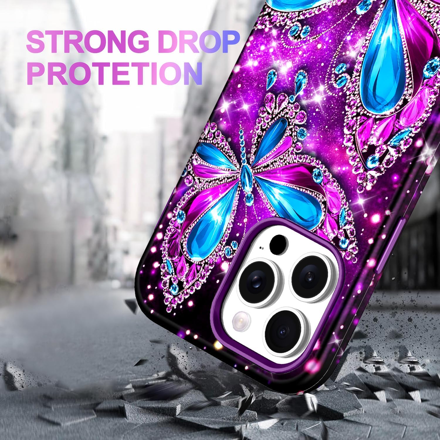 Casetego for iPhone 15 Pro Max Case,Compatible with MagSafe,[Military Grade Drop Test] Full Body Protection Slim Shockproof Rugged Marble Women Girls Case for iPhone 15 Pro Max 6.7 inch,All Purple - Image 4