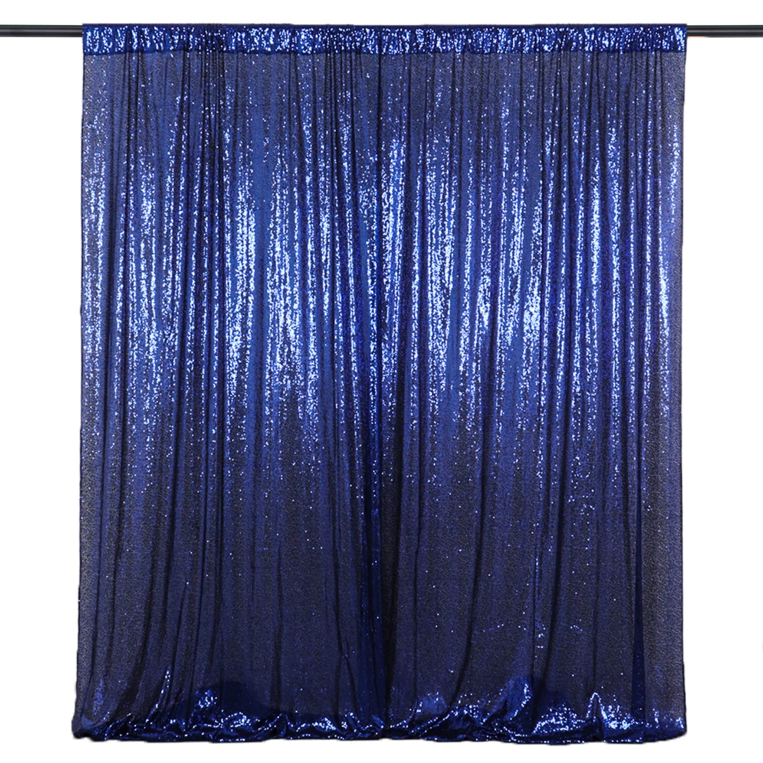 AMZLOKAE Sequin Backdrop Navy Sequin Curtain Backdrop 8FTx8FT Photography Backdrop Navy Blue Fabric Shower Curtain Glitter Backdrop Bridal Shower Background