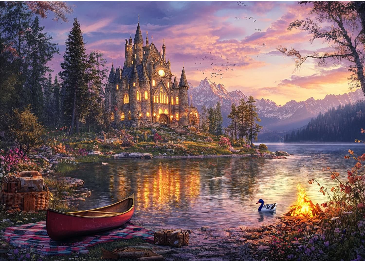 Jigsaw Puzzles for Adults 1000 Pieces Twilight Castle Impossible Hard Difficult Challenging Puzzles for Adults Teens 1000pc Reflections Lake Jigsaw Puzzle 1000 Pieces 28 x 20 inch