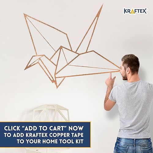 Miniatura 19 de Kraftex Cinta de cobre [1/4 pulgadas x 108 pies, 2 paquetes] - Cinta de cobre para vidrieras, manualidades de bricolaje, blindaje de guitarra
