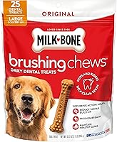 Milk-Bone Brushing Chews Original Chicken Dental Treats for Large Dogs - VOHC Accepted Tartar Control, 33.7 oz Bag
