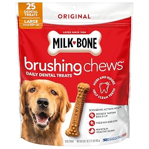 Milk-Bone Brushing Chews Original Chicken Flavor Daily Dental Dog Treats Large 33 7 Oz Bag
