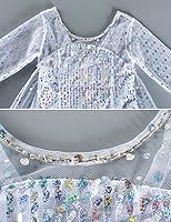 Vista 22 de Disfraz de princesa de lujo con capa larga brillante para fiesta de cumpleaños de niña