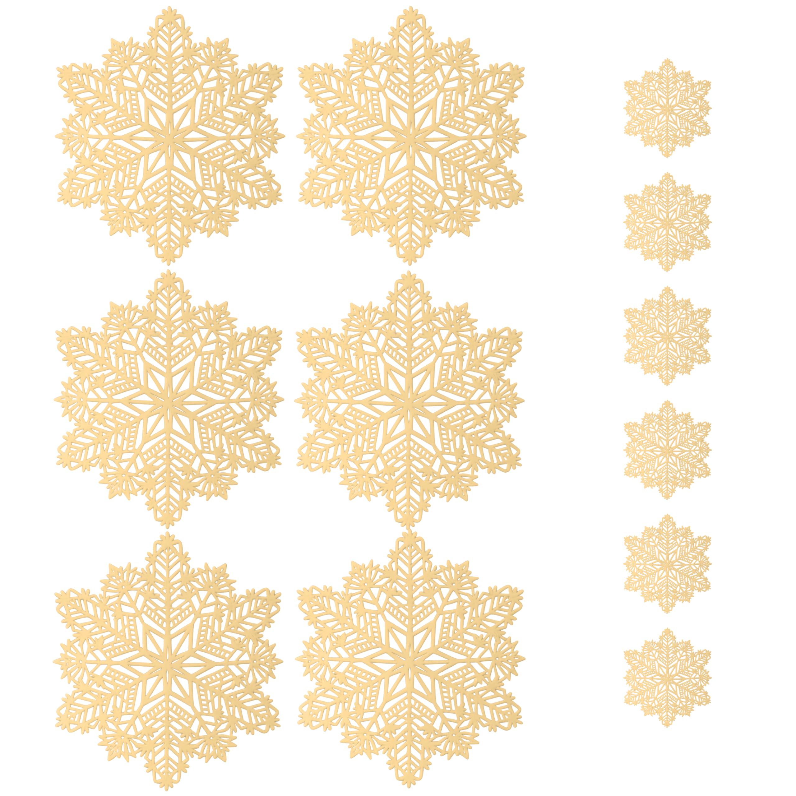 Marco Paul Interiors Gold Marco Paul Flake Placemats And Coaster Sets 12Pc - Hard Wearing Pvc Vinyl Dinner Place Mats For Table - Easy Clean Easter Place Mats Set Of 6 For Home Restaurant Dining Table Mat