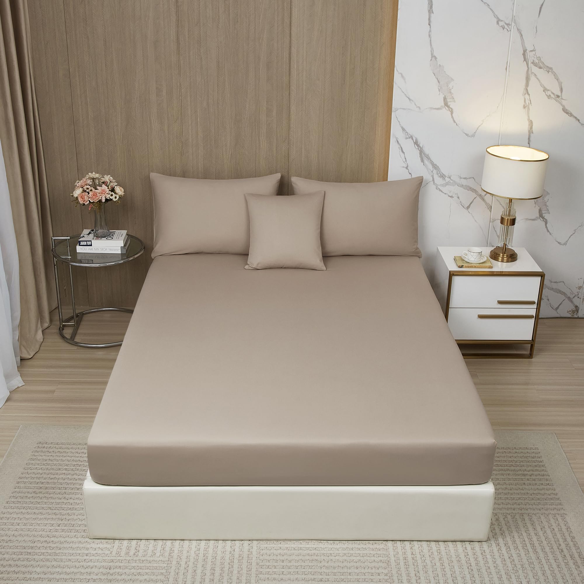 Spannbettlaken Blau Dunkelblau Muster Satin Bettlaken Glatt Glänzend Luxus Seide Spannbetttuch Boxspringbett 90 x 200 Uni Einfarbig Shining Spannbetttücher Leintuch für Hohe Matratze bis 25-30 cm