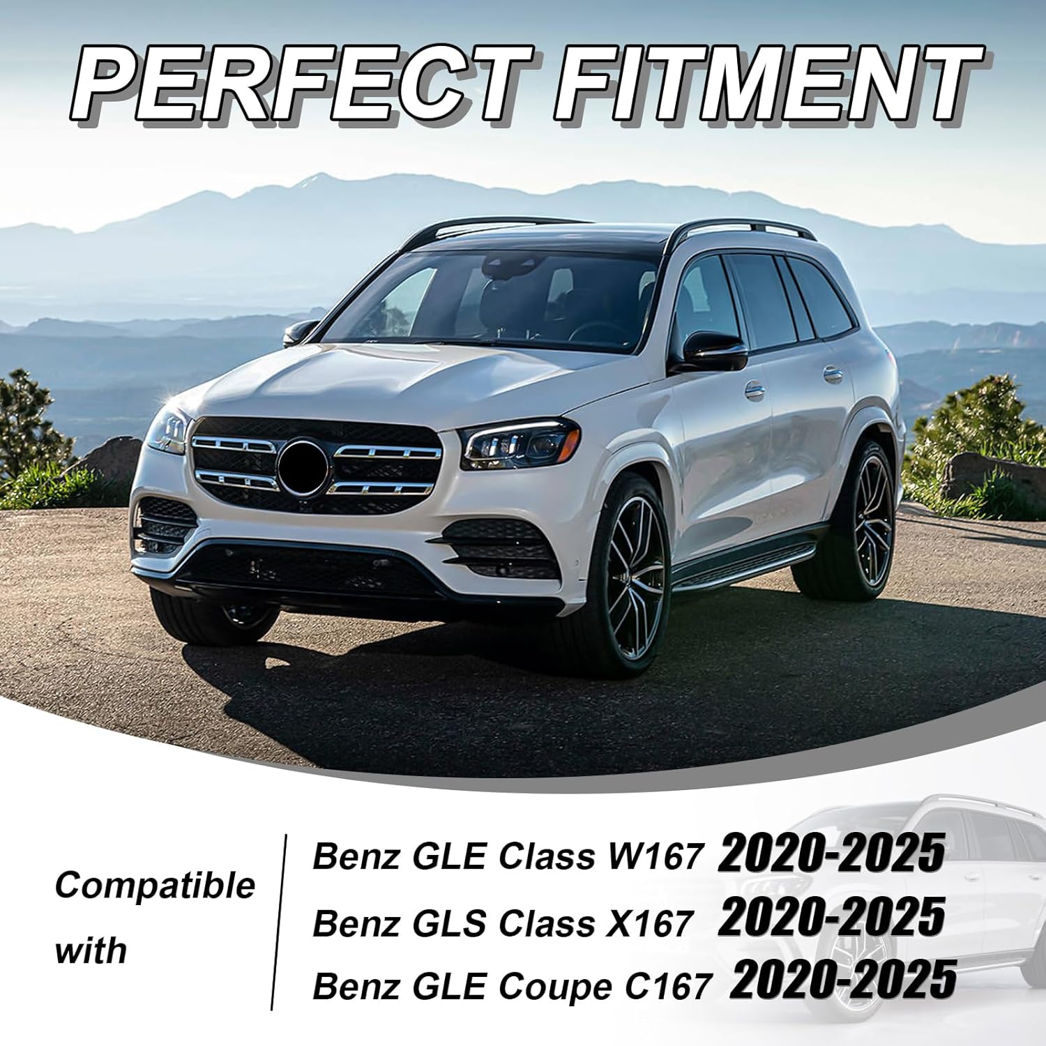 Center Console Armrest Box Protector Cover Trim for Benz GLS X167 GLE W167 GLE53 C167 450 350 63 53 AMG 2020-2026 Carbon Fiber Pattern