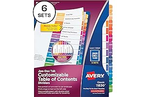 Avery 3-Ring Binder Monthly Tab Dividers: Perfect for Easy Organization