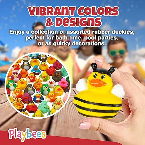 Miniatura 4 de Patos de goma surtidos a granel  Paquete de 100  2 pulgadas  para PlaybeesKids, juego sensorial, alivio del estrés, relleno de calcetines, premios