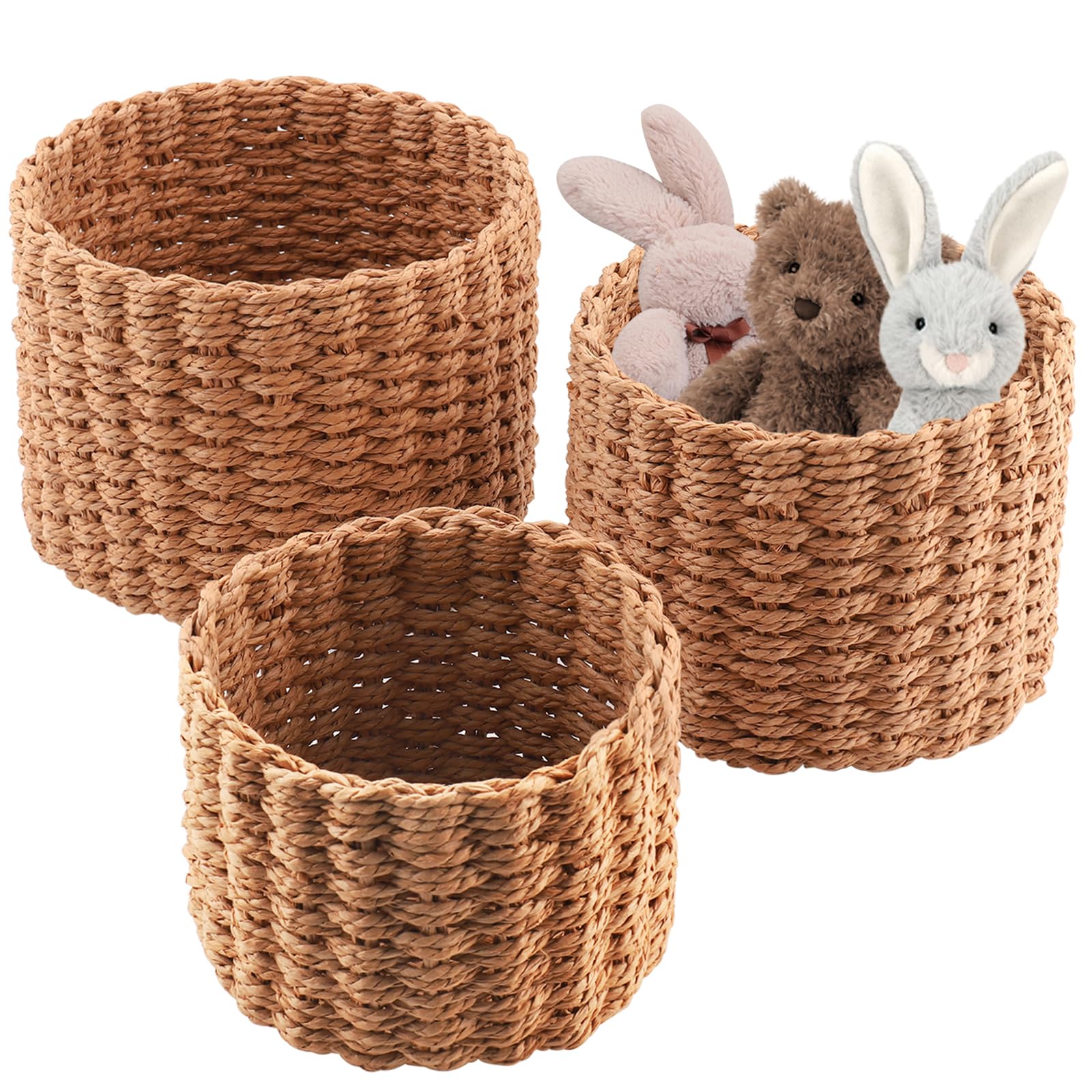 Panier Rangement Chambre Rangement Naturel Pliable 2 Paniers Rangement Coton Tressé - Organisateur Salle De Bain/Chambre - Pour Jouets, Cosmétiques - Déco Naturelle Rangement Jouets Paniers Et Corbeilles