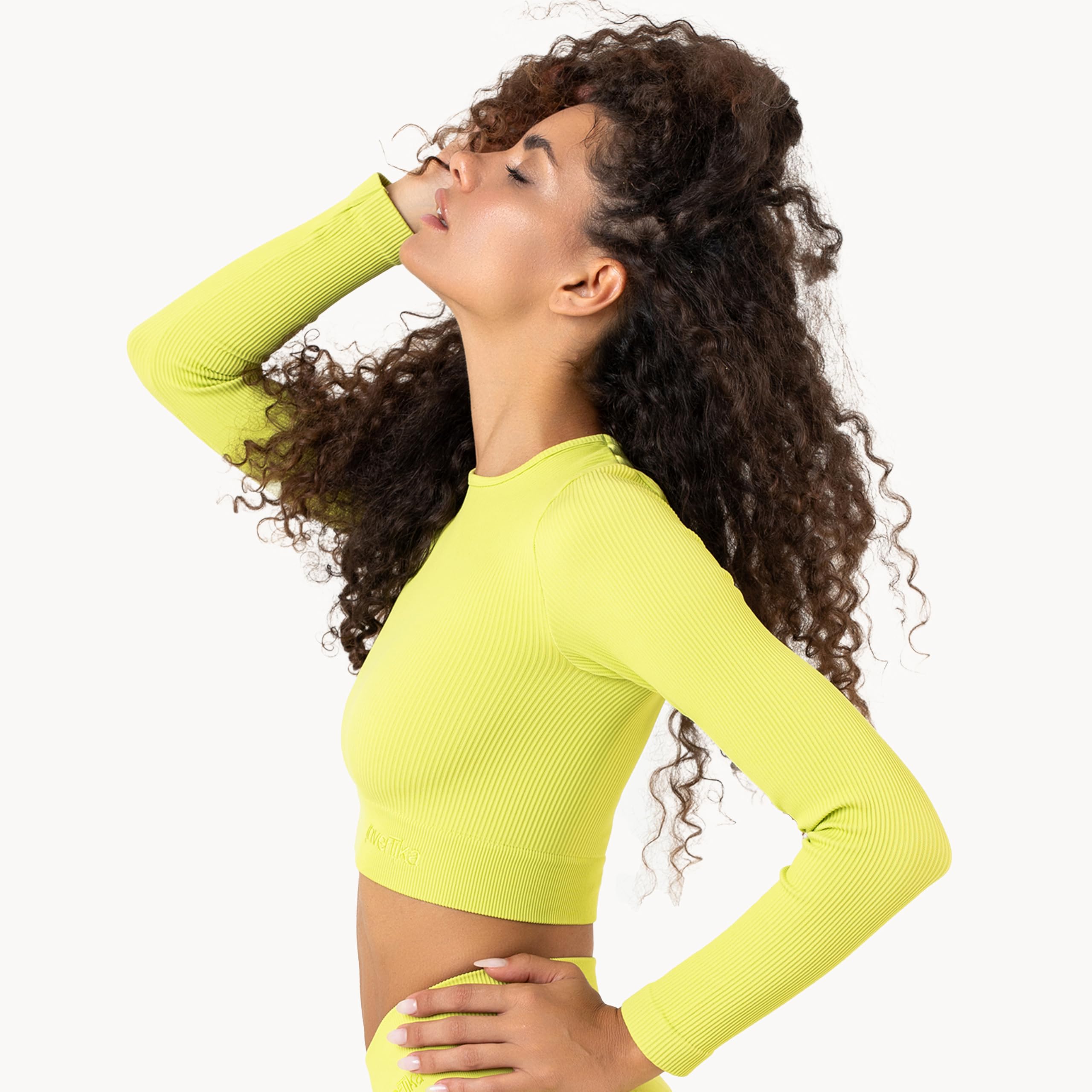 Invertika Top Sportswear Donna in Microfibra Effetto Push up Modellante e Contenitivo - Intimo Sportivo Donna a Costine Made in Italy