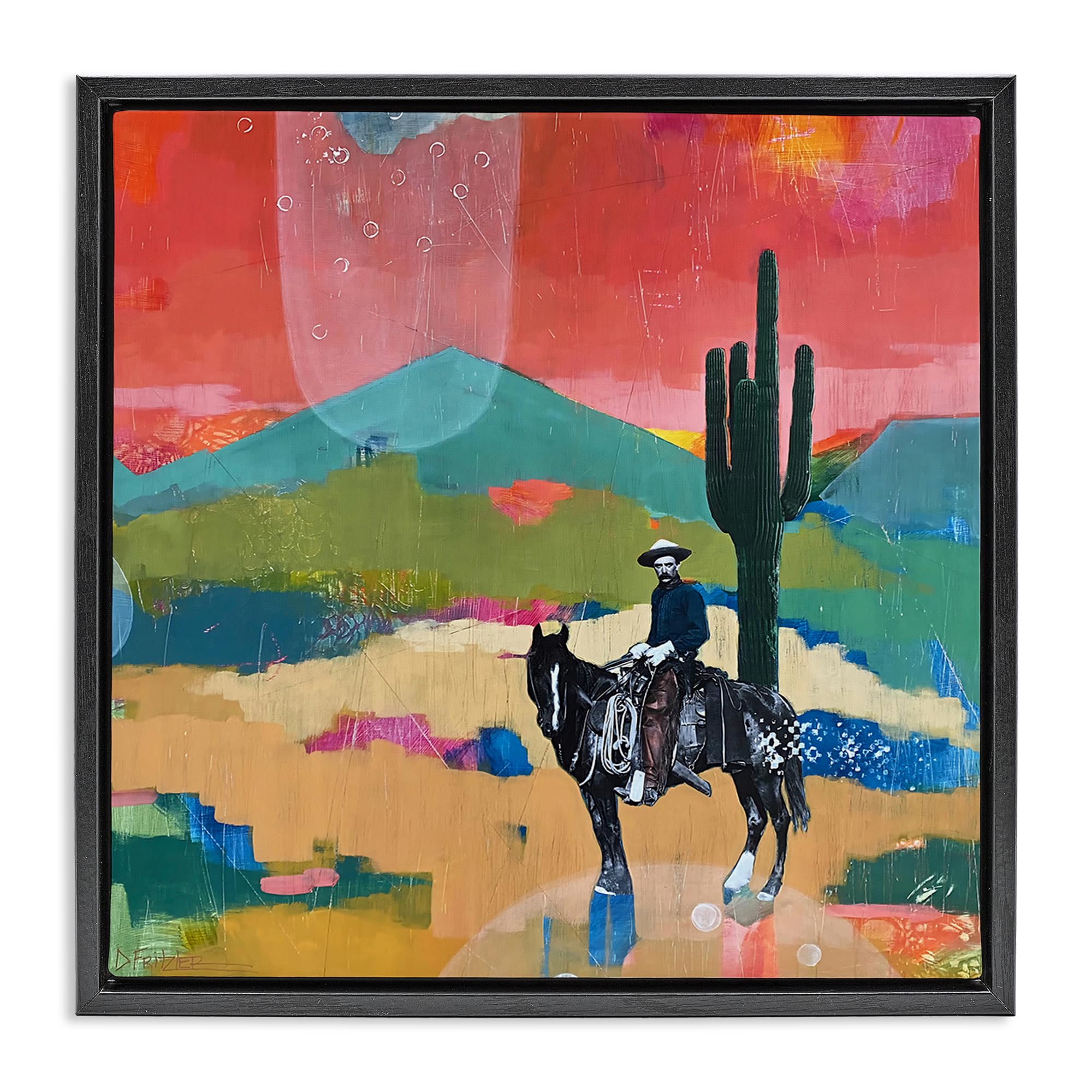 Stupell Industries Jet Black (Matte) 'I Used To Be A Cowboy'| Floating Frame Canvas Art