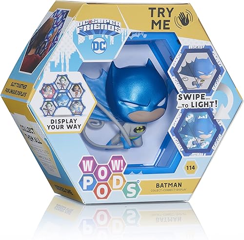 WOW! PODS DC Comics - Figura de superhéroe con cabeza de bobbling, juguete coleccionable (Batman metálico), multicolor