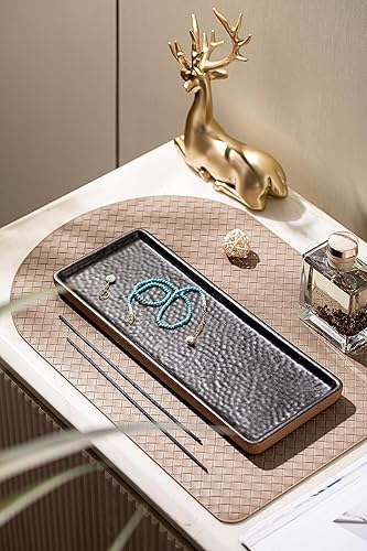 Miniatura 2 de Bandeja de tocador con borde marrón, bandeja para velas, bandeja de baño, bandeja de encimera, organizador de soporte de perfume, bandeja decorativa