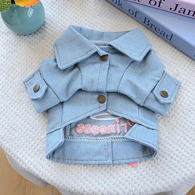 Jersey de mezclilla para perros pequeños miniatura 6