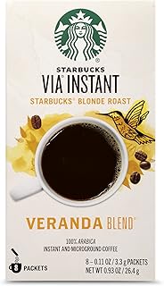 VIA Instant Coffee Blonde Roast Packets — Veranda Blend — 1 box (8 packets)