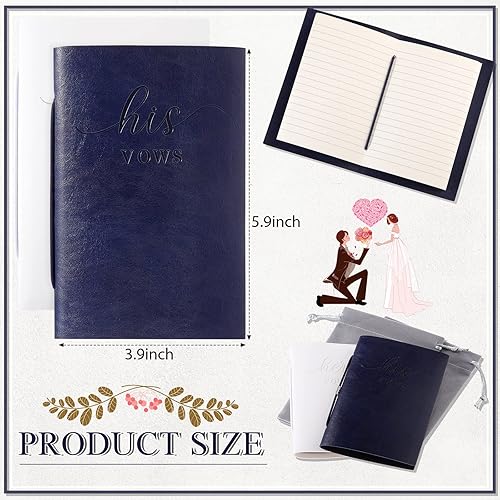 Miniatura 2 de 2 libros de votos de boda, para él y para ella, cuaderno de votos para boda, diario de votos de boda, libro oficial, 5.9 x 3.9 pulgadas, regalos de