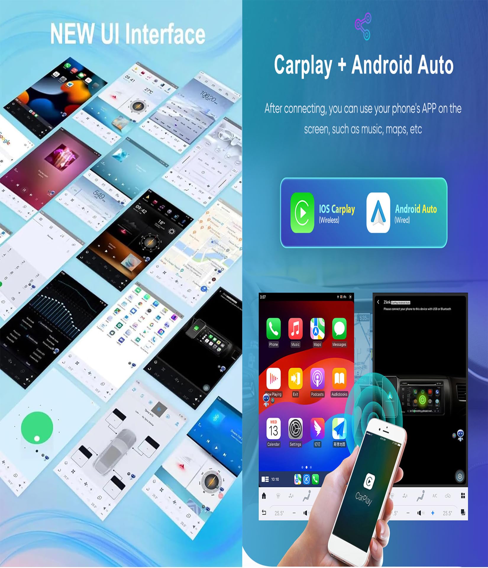 8gb+128gb,Android 13.0 Autoradio 2 Din Stereo con 4G WiFi DSP SWC Carplay per Range Rover Sport L320 2005-2009 GPS Navi 12.1 Pollici Tablet Lettore Multimediale FM BT Receiver
