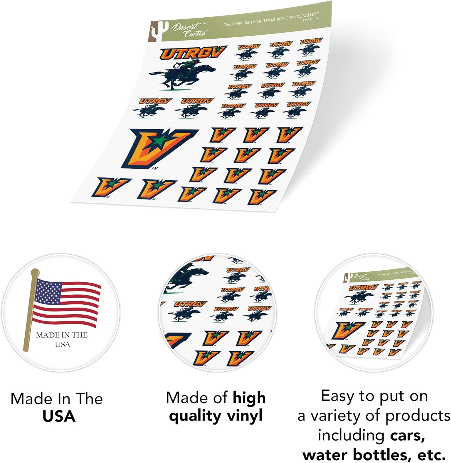 信頼 テキサス大学リオグランデバレーncaaステッカー ビニールデカール ノートパソコン ウォーターボトル 車 スクラップブック タイプ1シート Rachelbaptista Com Br