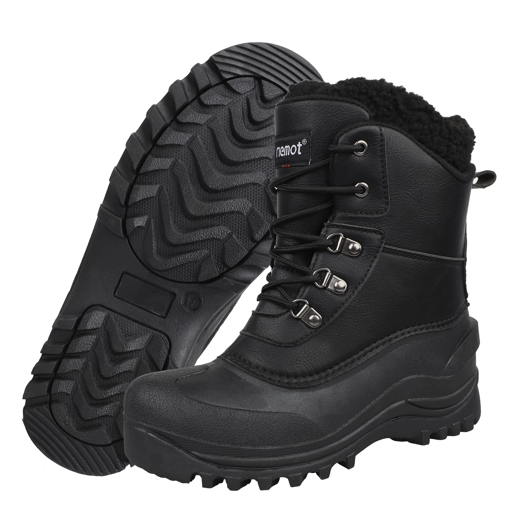 riemot Unisex Botas de Nieve Cálido Impermeables Botas de Invierno Hombre y Mujer Forro Térmico Antideslizante Cómodo Calientes Botines de Senderismo Zapatos de Invierno para Trail Urbano EU 36-46