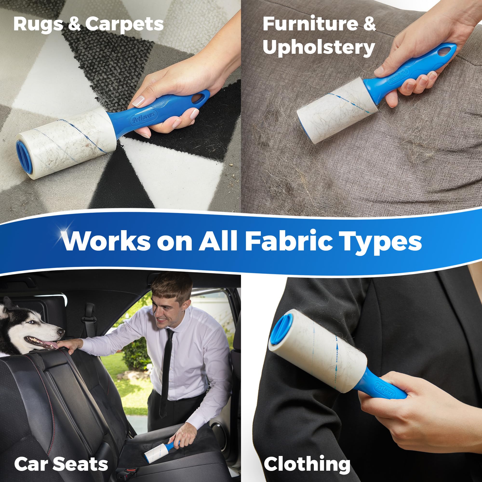 PetLovers Extra Sticky Lint Roller Value Set 270 Sheets for Pet Hair Removal and Clothes, Dog and Cat Lint Remover, 3 Pack - image 5