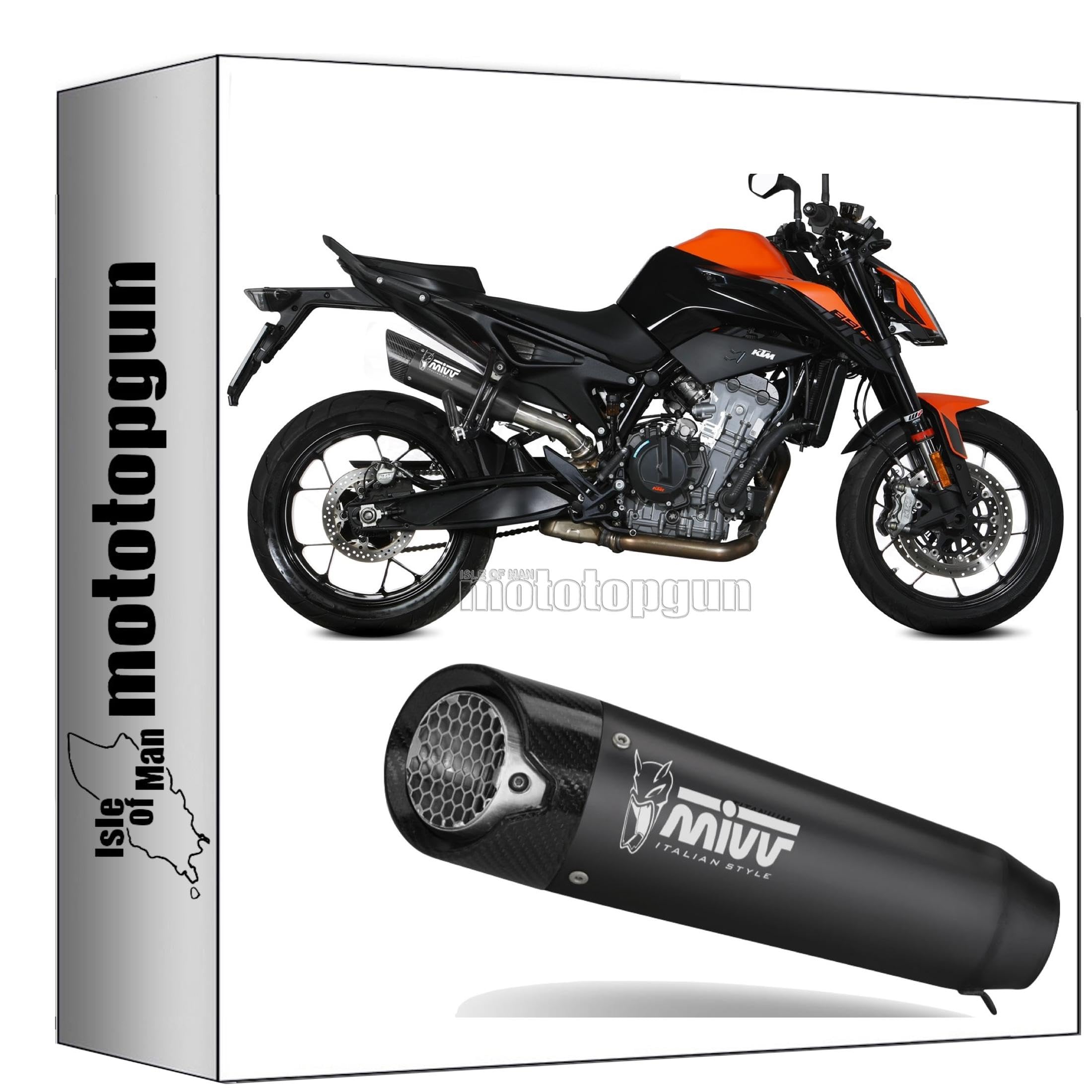 mivv exhaust ok x-m5 steel black compatible with ktm 890 duke 2020 2021 2022 2023 2024 mototopgun