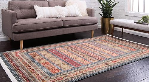 Miniatura 2 de Nomad Tapete contemporáneo de con estampado moderno tribal., Polipropileno, Azul